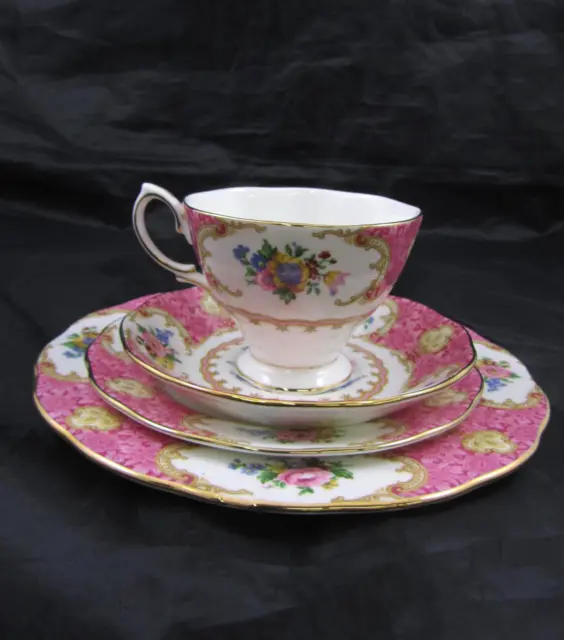 Royal Albert Lady Carlyle Trio of Teacup, Saucer & Side Plate Bone China Vintage