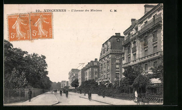 CPA Vincennes, L´Avenue des Minimes 1922