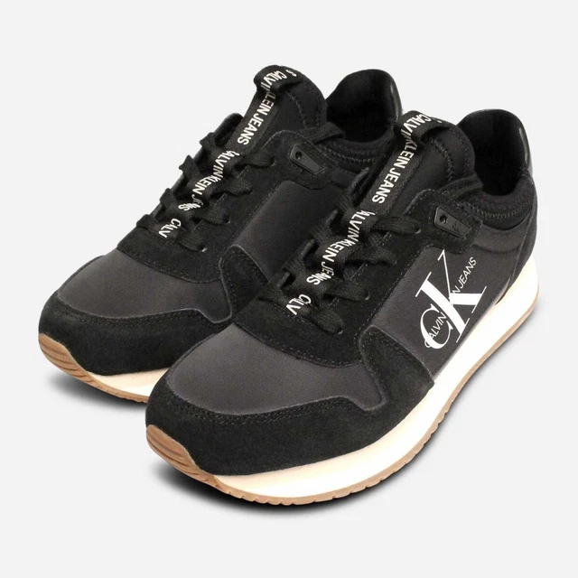 CALVIN KLEIN MAYA Chunky Trainers in Black Leather 124.00