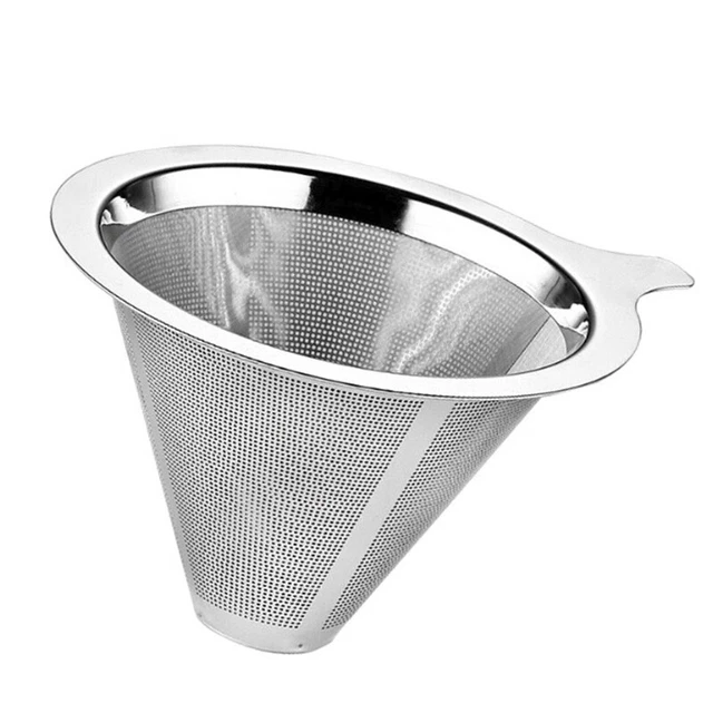 Mesh Pour  Over Cone Coffee Dripper Filter Tea Strainer Funnel Durable &reusable