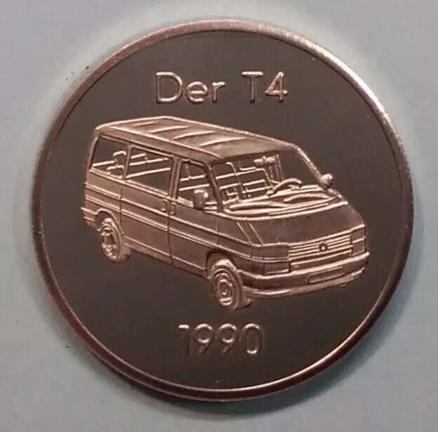 Medaille VW Volkswagen Nutzfahrzeuge T4 Transporter 1990, 21,2g, Ø 33mm (S4-24-2
