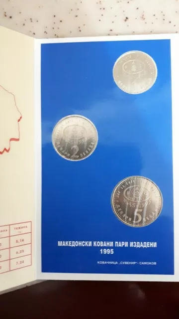 Macedonia set of 3 coins 1995 (1+2+5 denars) FAO UNC
