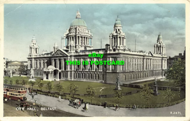 R584579 Belfast. City Hall. Valentine. Carbo Colour. 1957