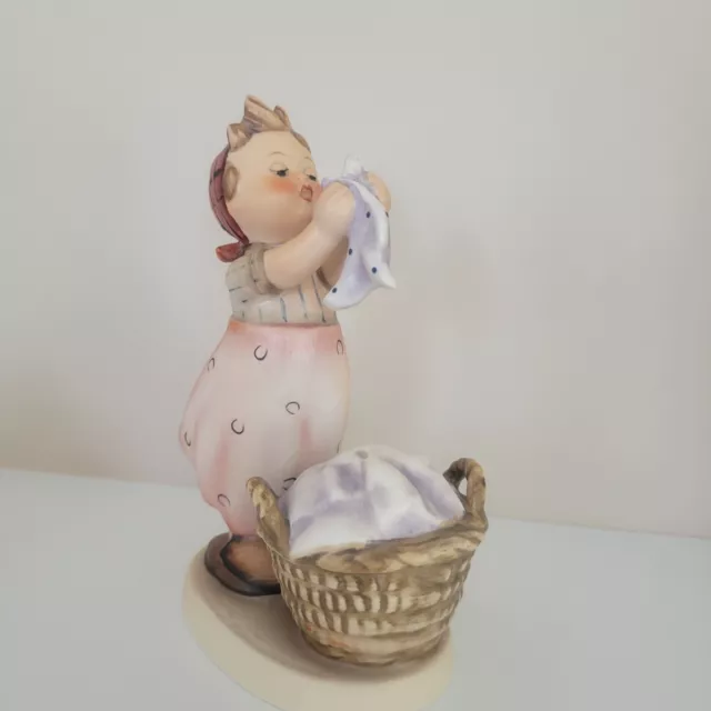 Vintage Hummel Figurine "Wash Day" Little Girl w/Laundry, 5.5" Tall  1957