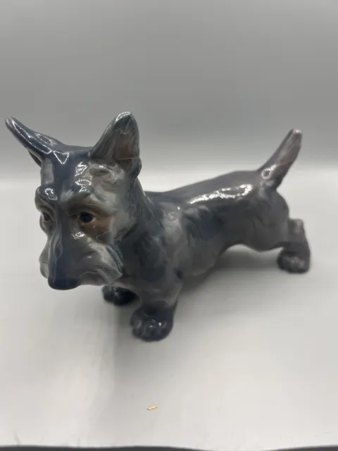 Vintage Royal Copenhagen Porcelain Figurine 1066 Scottish Terrier By Dahl Jensen