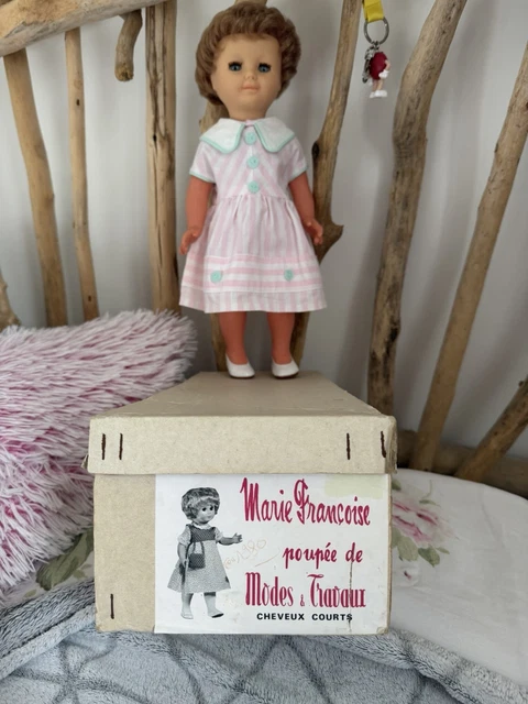 Petitcollin Poupée Marie Françoise Originale Brune En Robe Petitcollin A Pois Modes Et Travaux