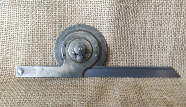 L.S.STARRETT USA universal bevel vernier protractor No.364 Air Ministry 1939 Vtg
