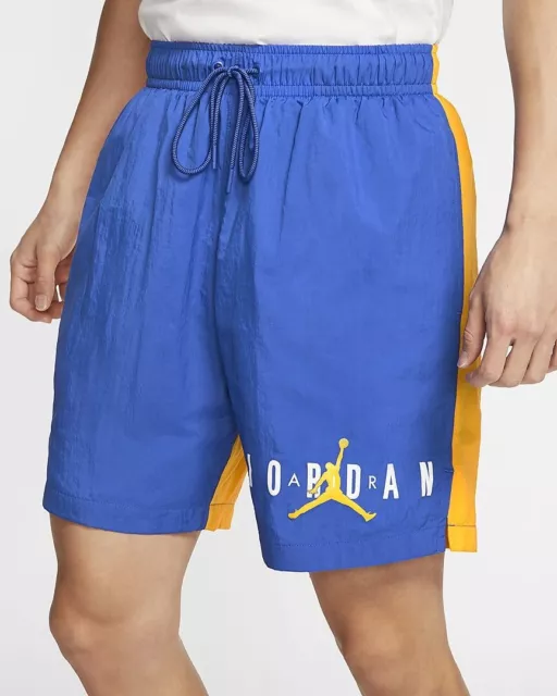 Blue and cheap yellow jordan shorts