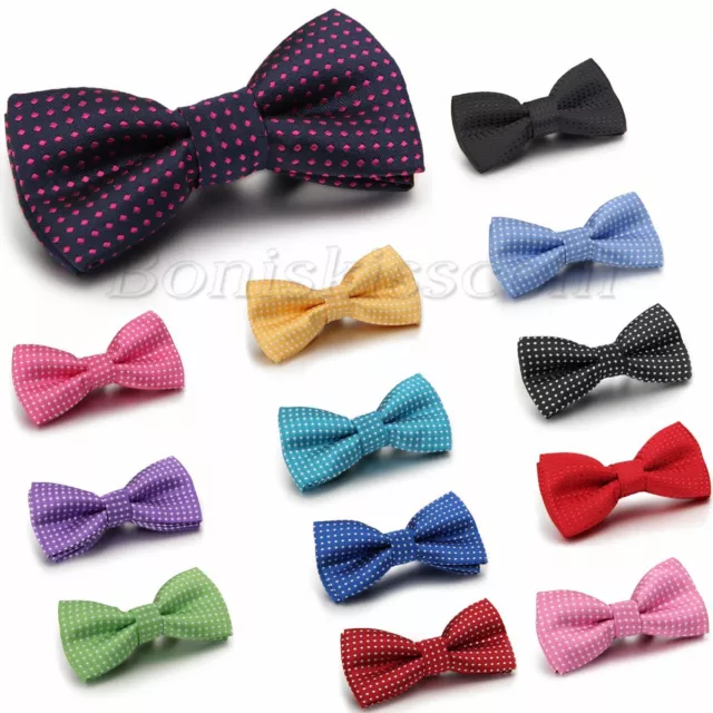 Kid Boy Polka Dots Bow Tie Bowknot Dress Neckwear Pre-tied Tuxedo Baby Bowties