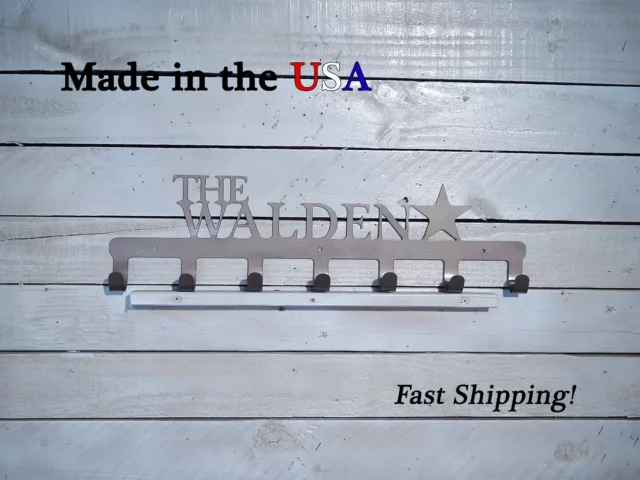 Coat Hanger with Name and Star Personalized Key Hook Coat Rack Metal, CR1006