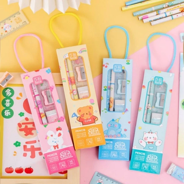 Gifts Student Stationery Sets Birthday Gifts Pencil Eraser Ruler Sets