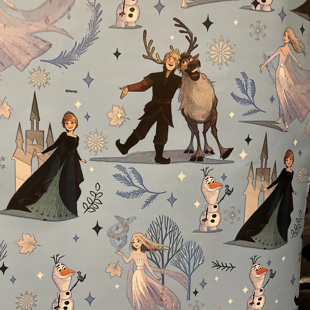 Carta da imballaggio natalizia congelata ufficiale Disney 5 m x 70 cm 80 g con etichette