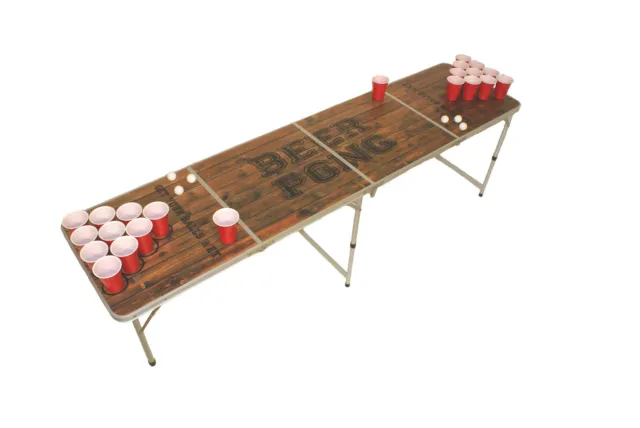 Bier Pong Tisch, Beer Pong Table inkl. Regelwerk, 6 Bällen und 22 Cups,        1
