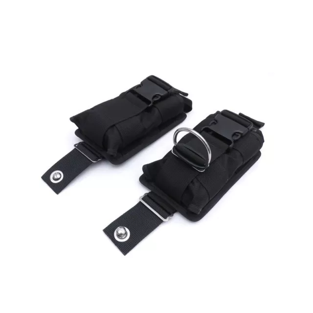 2Pcs Spare Black 1680D Nylon Scuba Diving Weight Belt Pockets with 9250