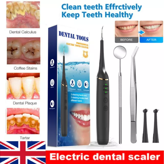 Ultrasonic Electric Dental Calculus Remover Tartar Scaler Scraper Tooth Cleaner