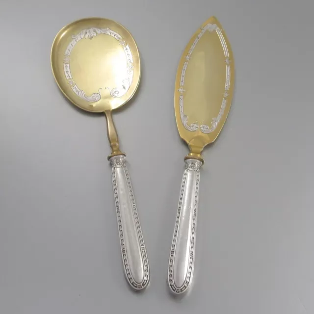 Antique French Sterling Silver Clad Ice Cream Serving Set, Neoclassic, Debain
