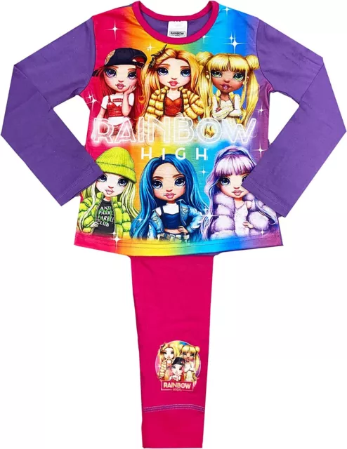 Girls Rainbow High Pyjamas Nightwear Ages 4-10 Years Pjs