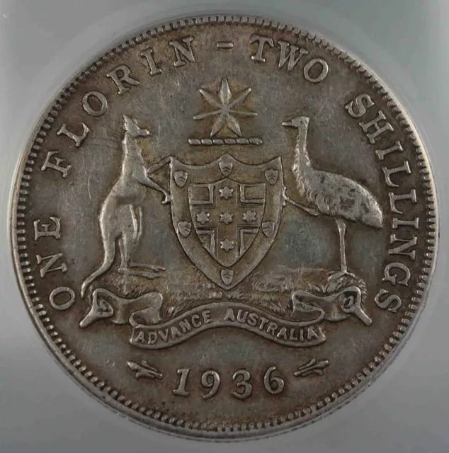 Australia One Florin-Two Shillings 1936 ANACS EF 45 Silver coin [1309