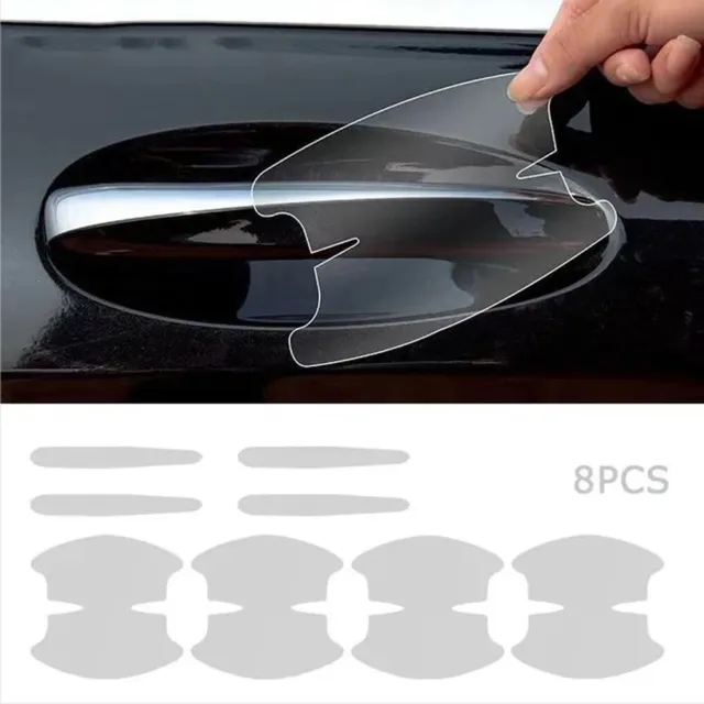 8Pcs Clear Car Door Handle Bowl Film Stickers Protector Anti-Scratch Accessories