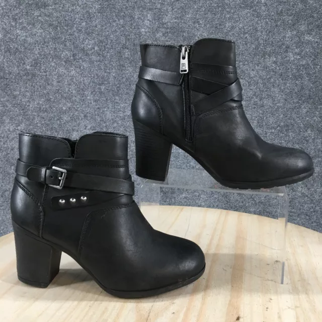 ROCKPORT ZIP ANKLE Boots Mens Size 11.5 Black Leather Dress Square Toe Shoes 35.99 PicClick