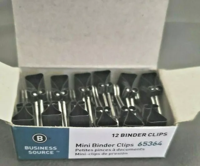 USA BRAND NEW Business Source 65364 Binder Clips, Mini - 0.6", 12 Dozen set of 2