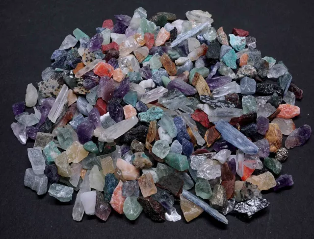 Micro Crafters 1/2 Lb Lot Natural Crystals Mineral Specimens Mixed Gemstones