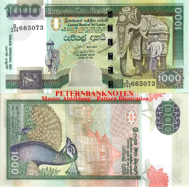 Sri Lanka / Ceylon 1000 Rupees 2006 Unc. P. 120d  61795# Kassenfrisch..