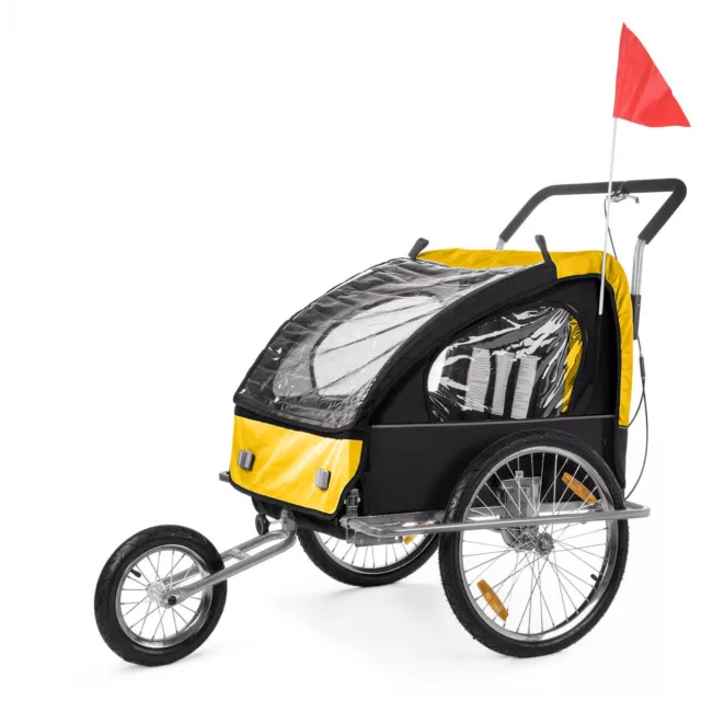 Remorque Vélo Convertible Jogger 2en1 Enfants Amortisseur Transport Neuf SAMAX