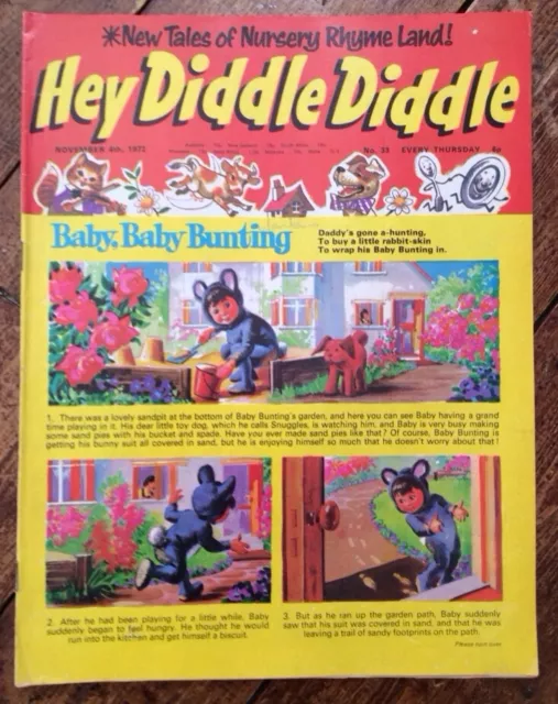 Hey Diddle Diddle  Comic . 4 November 1972. No.33. Vfn. Lovely Comic.