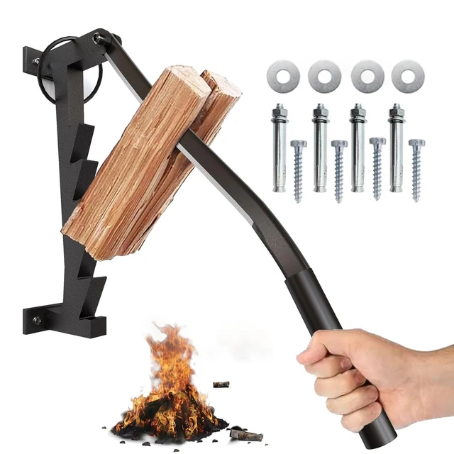 Spaccalegna Manuale A Parete In Acciaio Carbonio - Taglia Legna Con Facilità - Foto 14