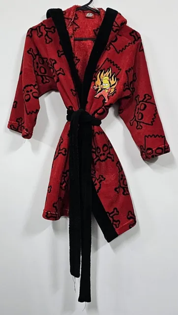 The Simpsons Bart Simpson Devil Flames Boys Gown Size 7 Red & Black Pre-Owned