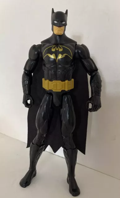 Mattel Batman 12” Action Figure Black Suit Gold Belt - Played With - Used