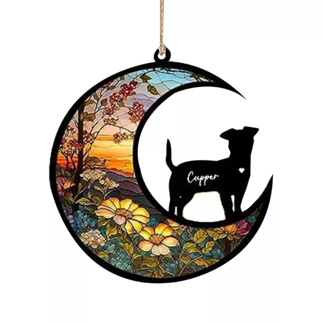 Catcher Suncatcher memoriale cane, personalizzato con nome data razze cane acchiappasole, 6403