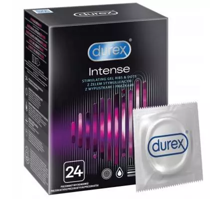 DUREX Preservativi a coste intense con borchie e gel stimolante 24 pz