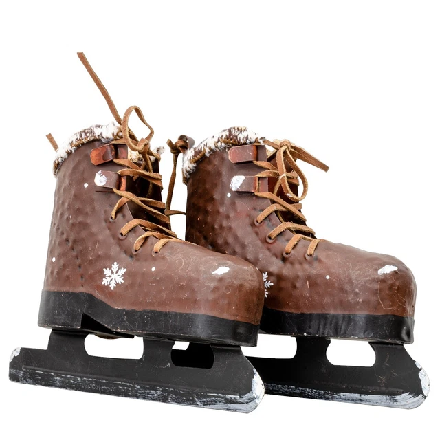 Patines de colgar metal helado invierno decoración estilo antiguo 22cm