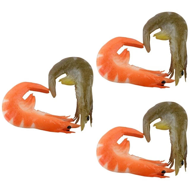 2pcs Simulation Shrimp Pretend Play Supplies Food Photo Prop