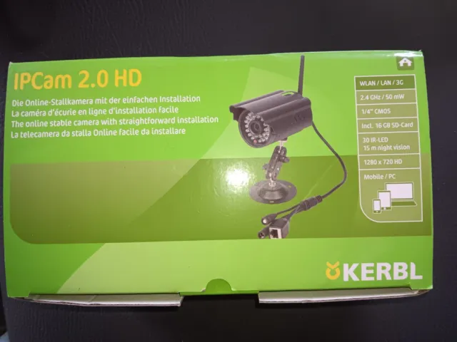 Kerbl IPCam 2.0 HD Stallkamera Stall Überwachungskamera Stall Kamera Pferdestall