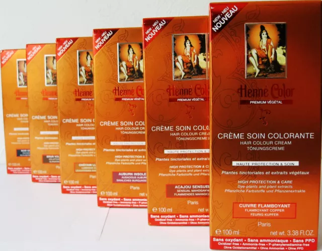 Henna Color Premium Vègètal Tönungscreme Tönung Haarfarbe (14,99€/100ml)