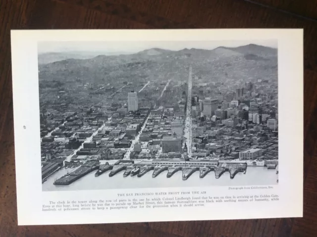 1928 vintage original magazine photo Aerial View Of San Francisco Water Front