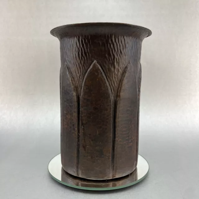 Vintage Arts And Crafts Mission Style Solid Copper 7.5” Vase Tibet Nepal Art ￼