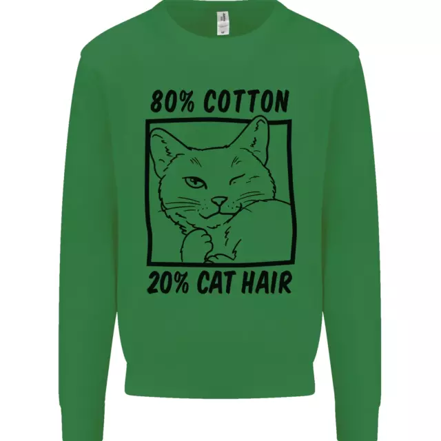 Felpa maglione parte cotone peli di gatto divertente da uomo 11