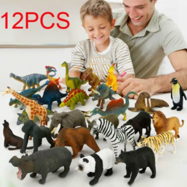 12pcs Figures Sea Zoo Animal Safari Set Wild Ocean Small Plastic Model Kids Toys