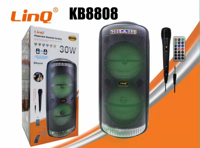 Haut-Parleur Haut-Parleurs Bluetooth Linq Kb8808 30w avec Microphone Distance