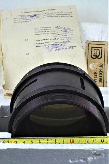 Objektiv 0,04/489,5mm OP-451M Großformat, sehr guter Zustand.Nr.1545