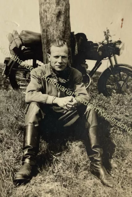 orig. Foto Motorrad Oldtimer alte Fotografie um 1950