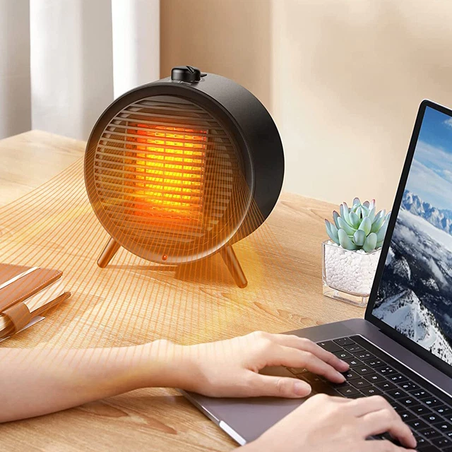 1500W Space Heater Fan Desk Compact Quiet with Thermostat Small for Tabletop