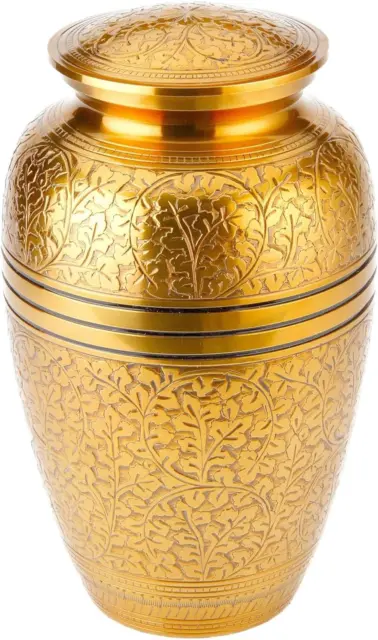 Urns UK 10-inch Brass Cremation Urn Adult Banbury, Brass