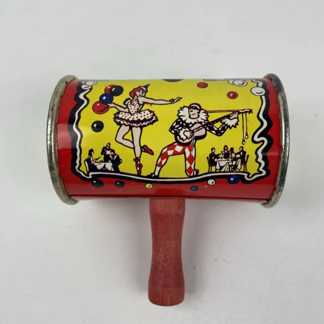 Vintage Kirchhof Noise Maker Tin Litho Life Of The Party Rattle Made In USA