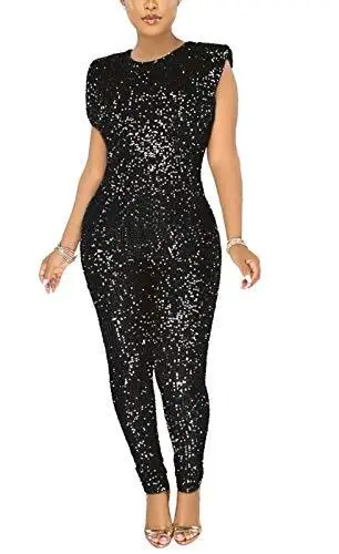 ARO LORA WOMENS Glitter Sequin One Piece Pant Club Party Bodycon ...