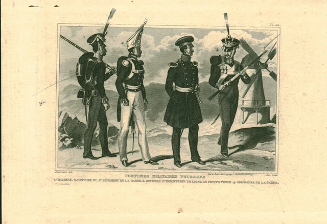 Gravure ancienne sur acier XIXème costumes Grecs modernes